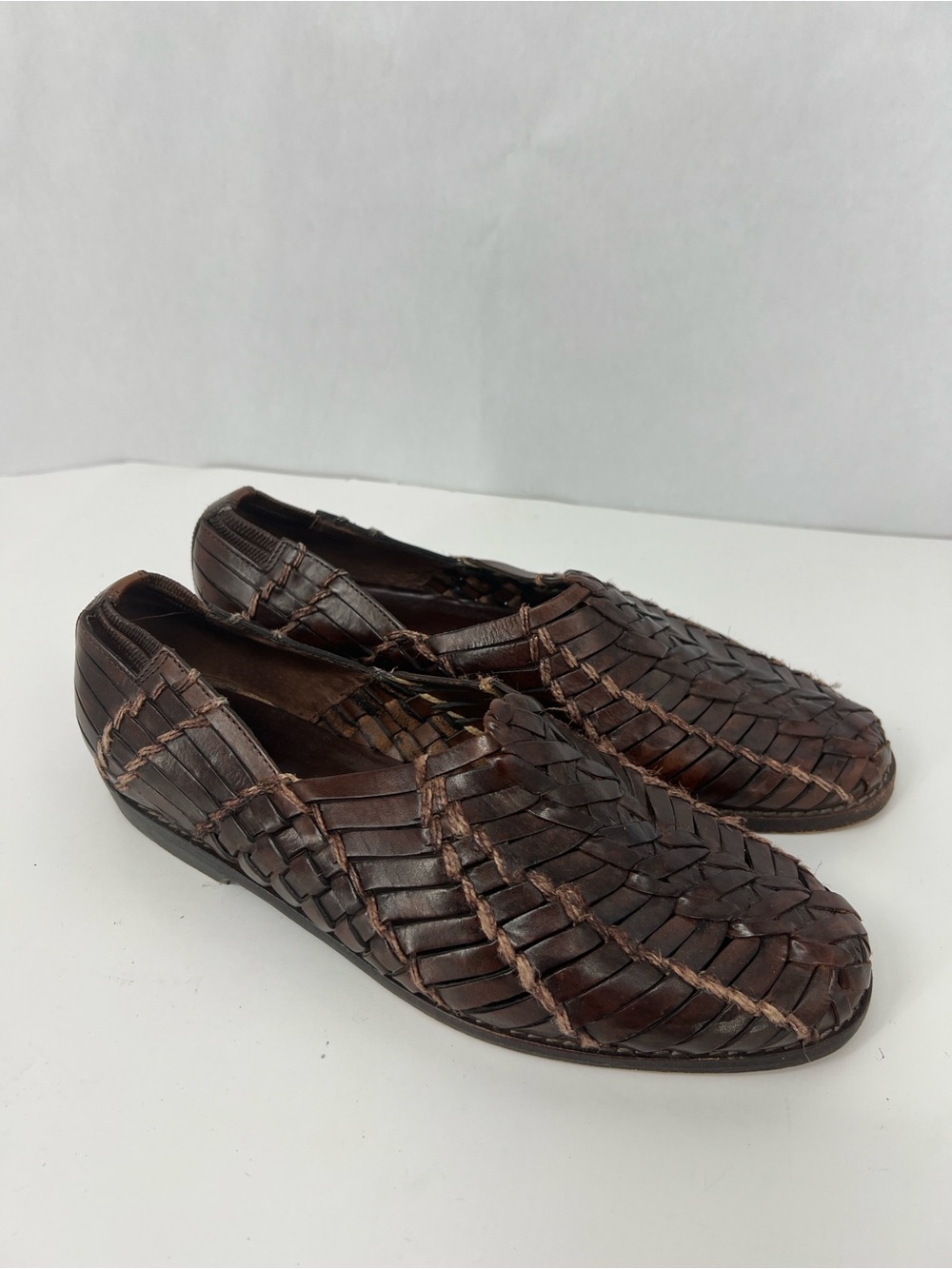Cole Haan Resort Dark Brown Woven Leather Slip-On Loafers